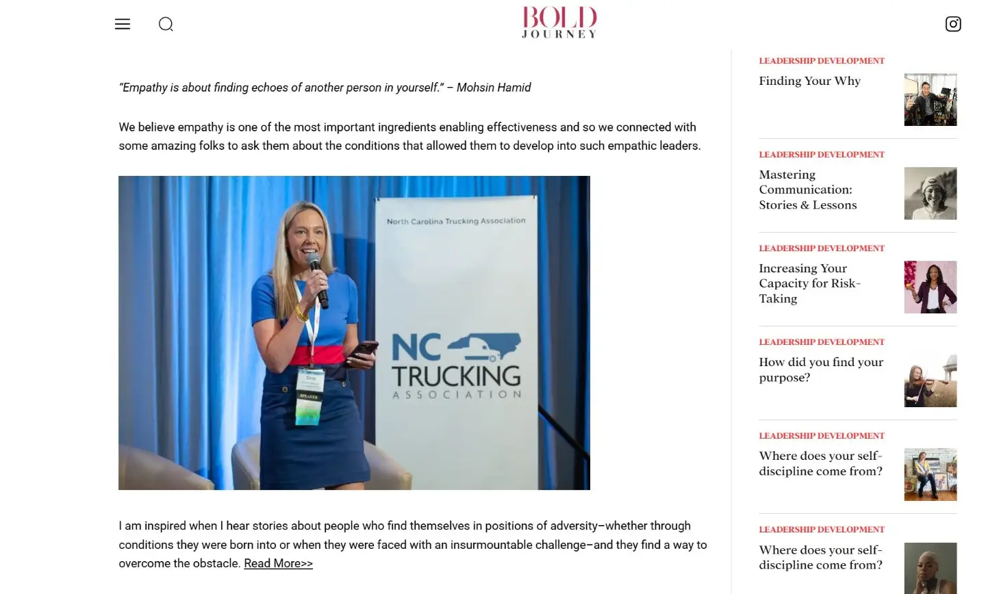 Dr. Gina Anderson on Bold Journey Magazine